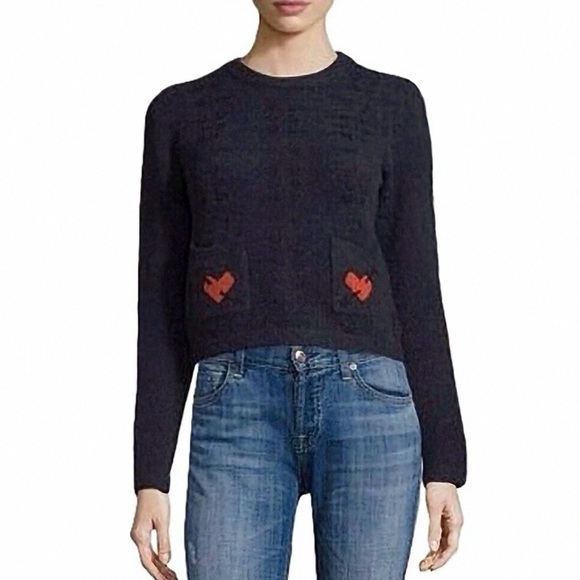 Ganni Waterly Jacquard Pullover In Navy, M - Picture 4 of 11